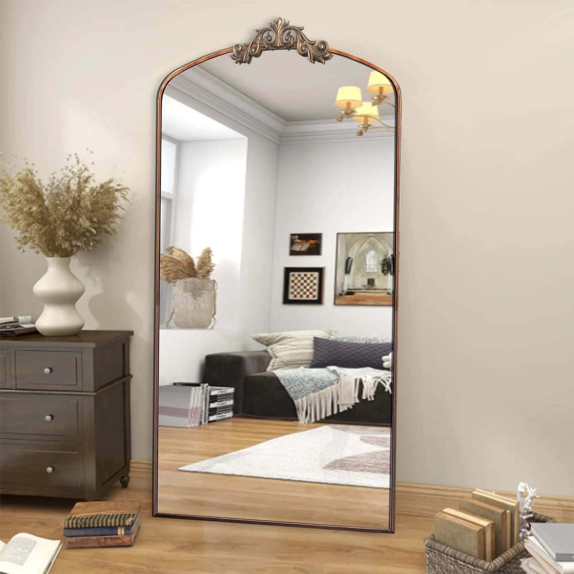 Vintage Ornate Arched Full Length Mirror by HouseOfZazla
