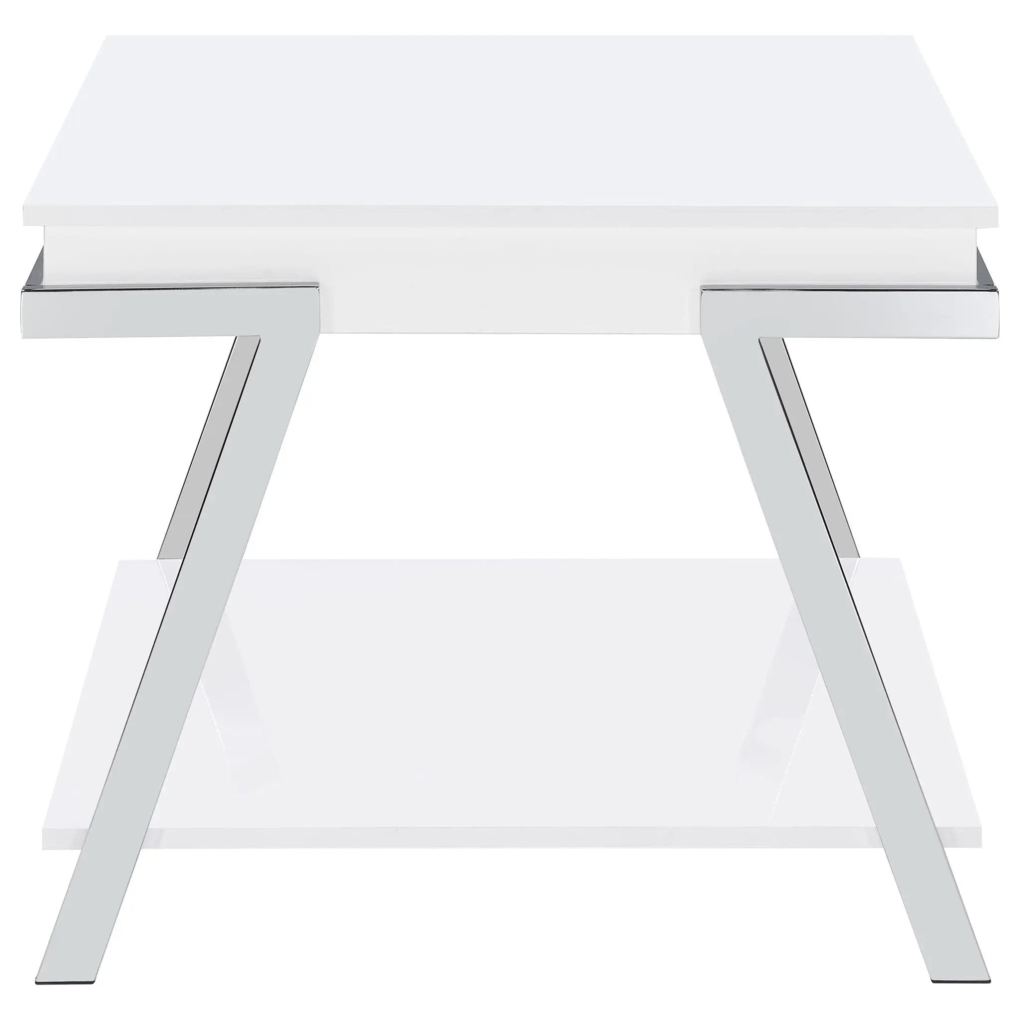 Briana - 2 Piece Coffee And End Table Set With Lift Top Legs - Gloss White by HouseOfZazla