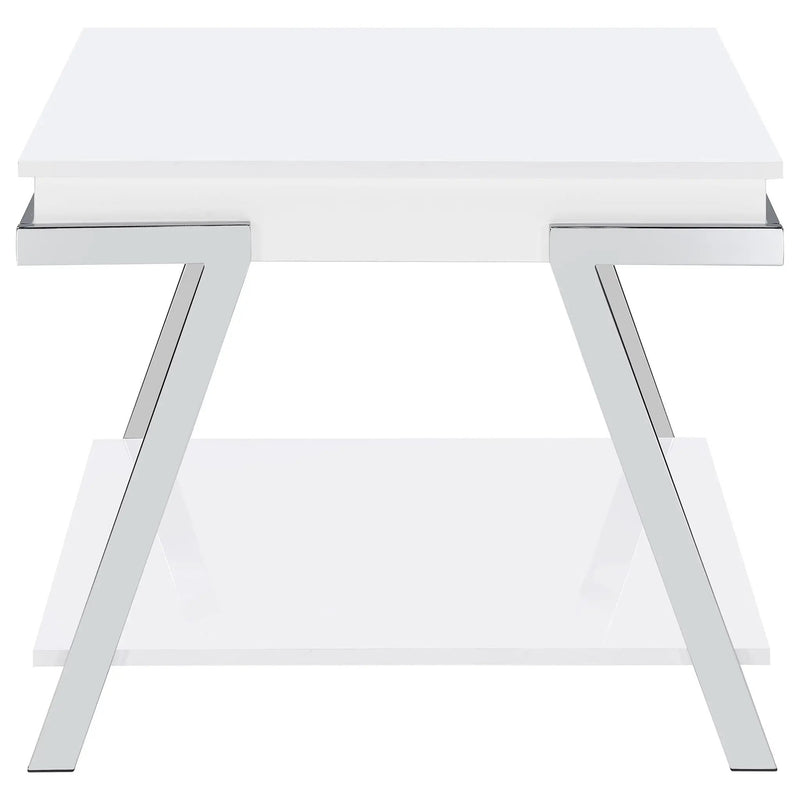 Briana - 2 Piece Coffee And End Table Set With Lift Top Legs - Gloss White by HouseOfZazla