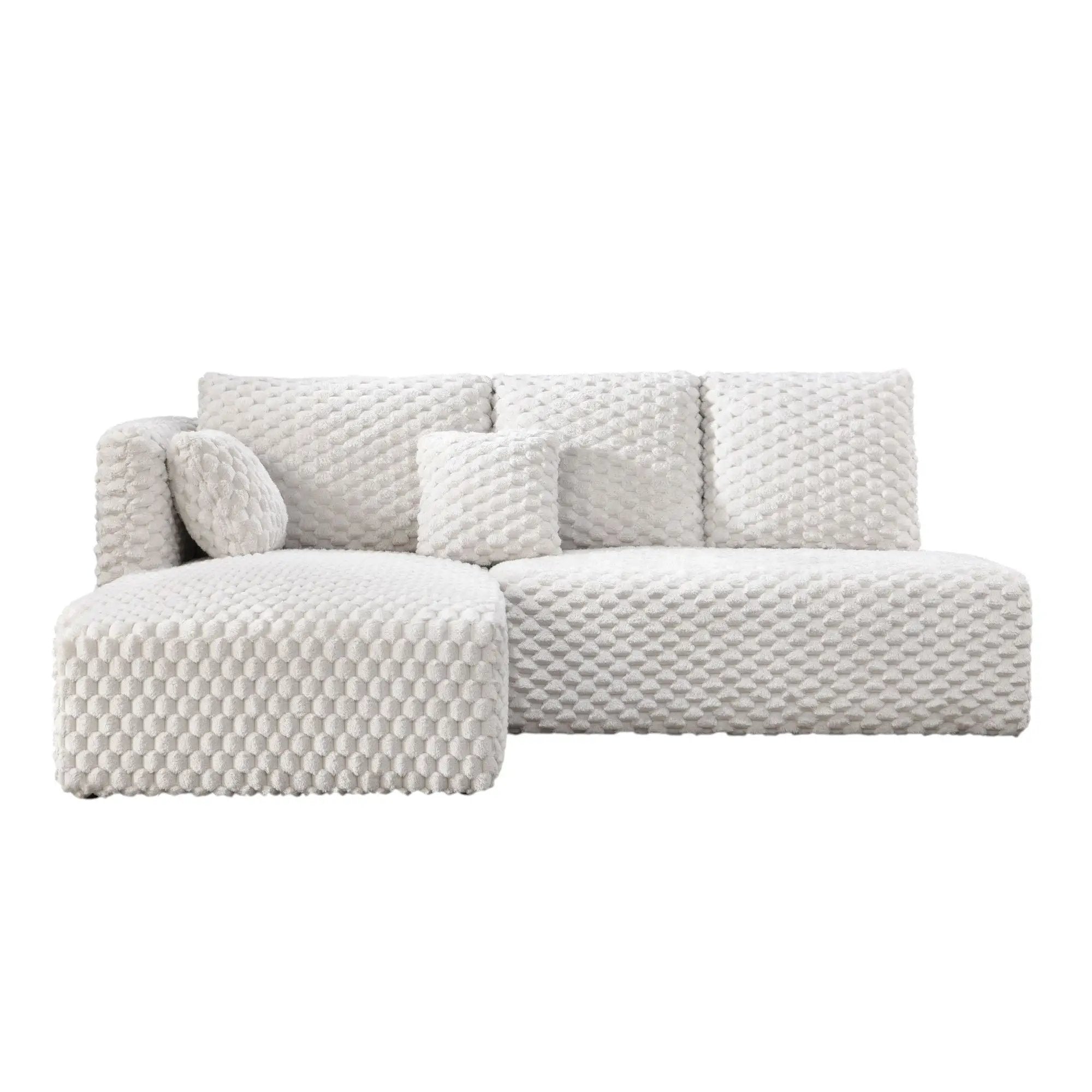 Manya - Sectional Sofa - Ivory by HouseOfZazla