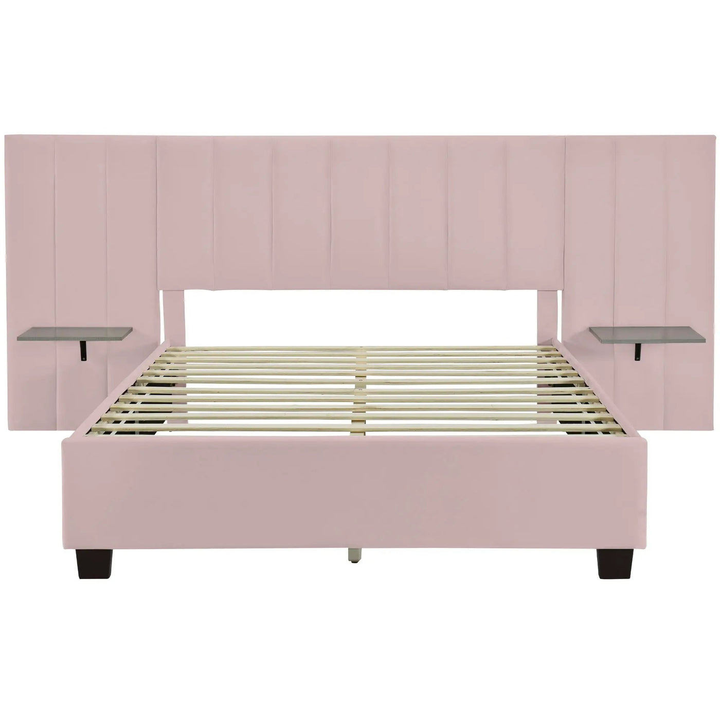 Upholstered Platform Bed With Big Headboard by HouseOfZazla