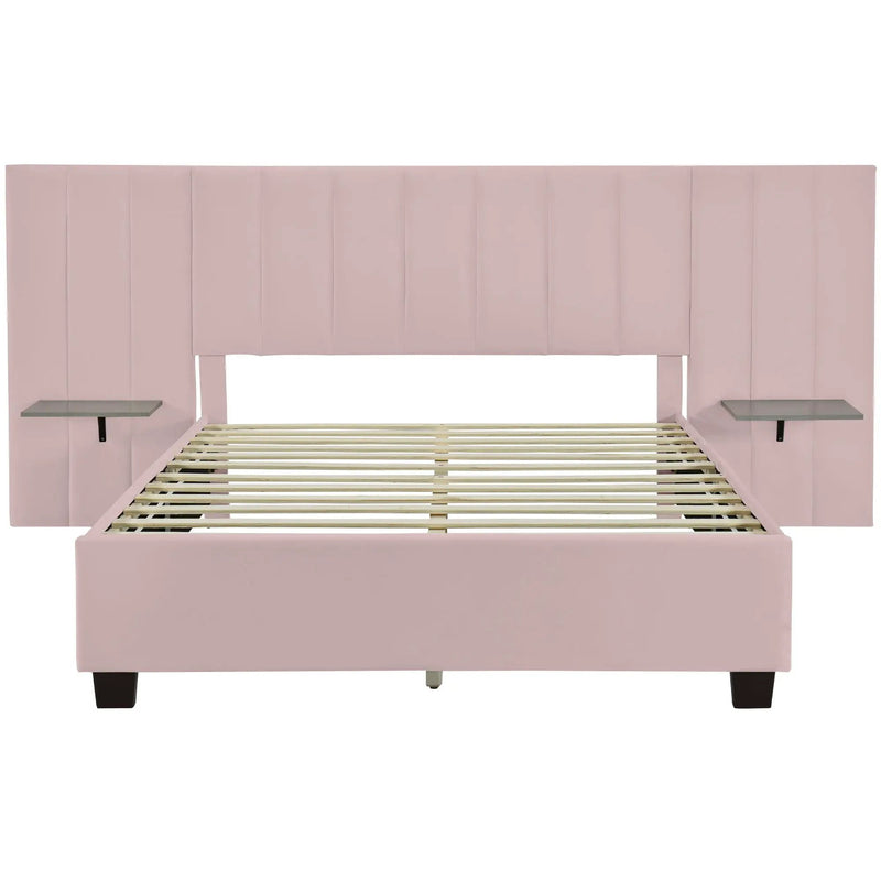 Upholstered Platform Bed With Big Headboard by HouseOfZazla