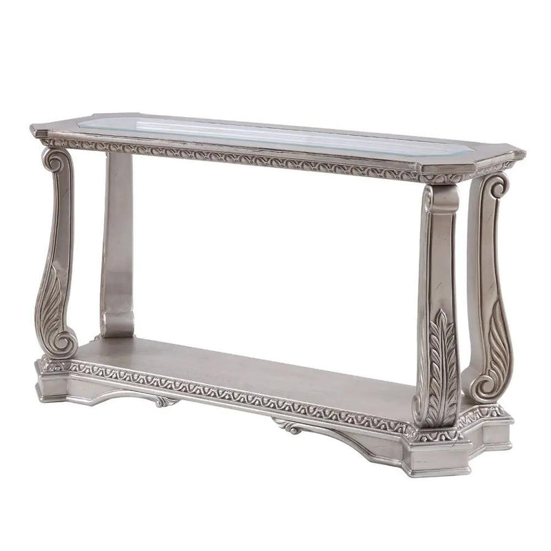 Northville - Sofa Table - Clear Glass & Antique Silver by Unique Piece Furniture