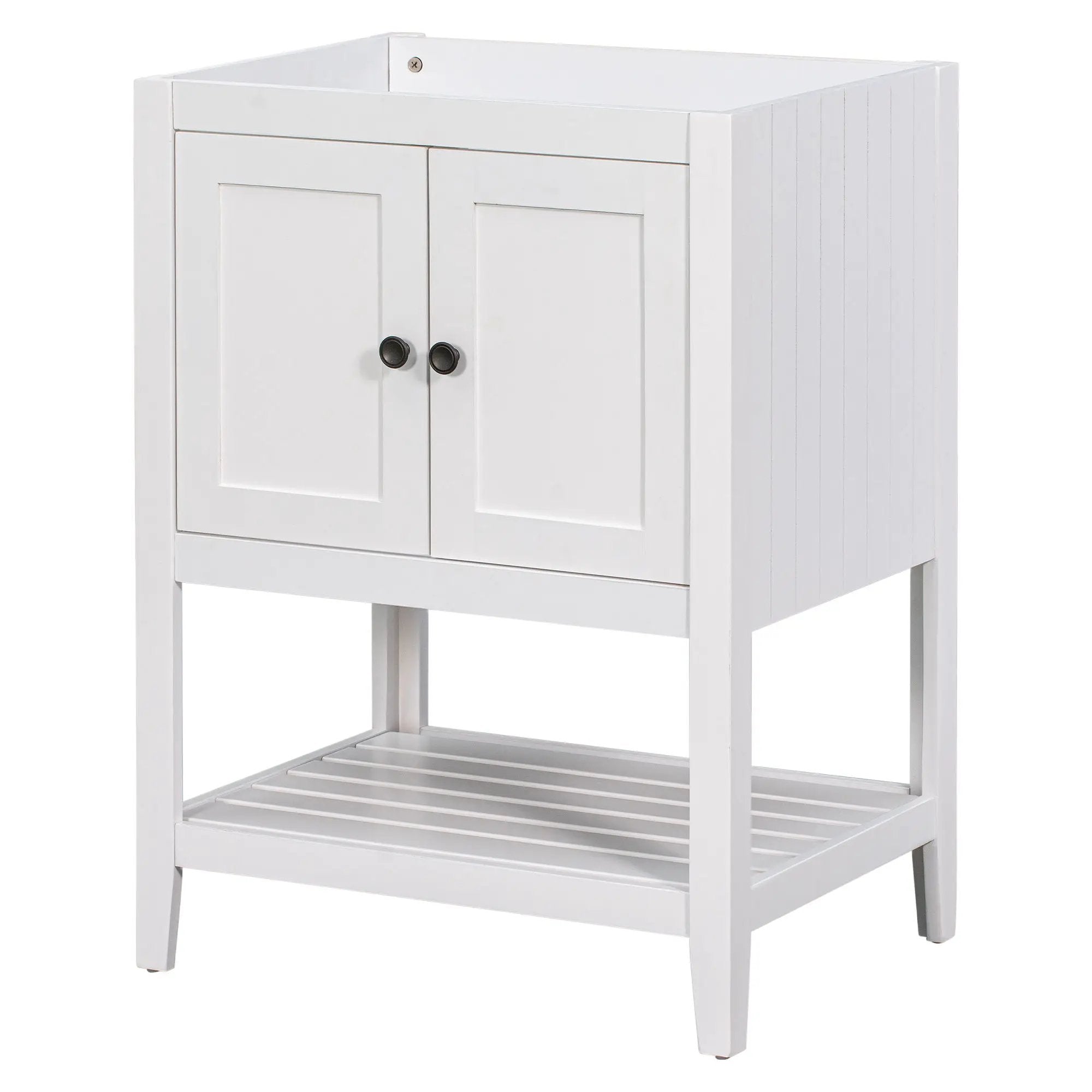 Bathroom Vanity Base Only, Soild Wood Frame, Bathroom Storage Cabinet With Doors And Open Shelf by HouseOfZazla