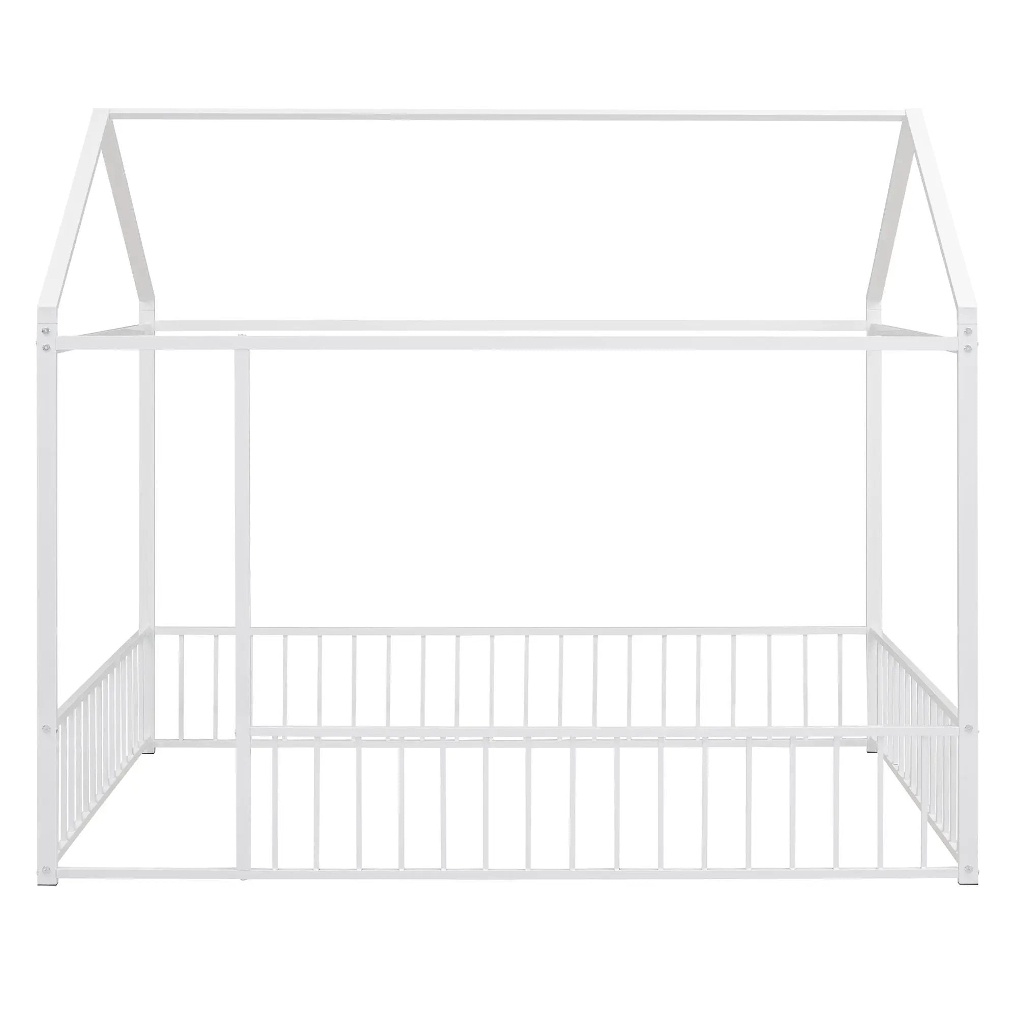 Metal Bed House Bed Frame With Fence by Unique Piece Furniture