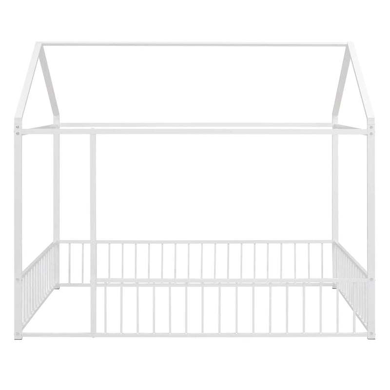 Metal Bed House Bed Frame With Fence by Unique Piece Furniture