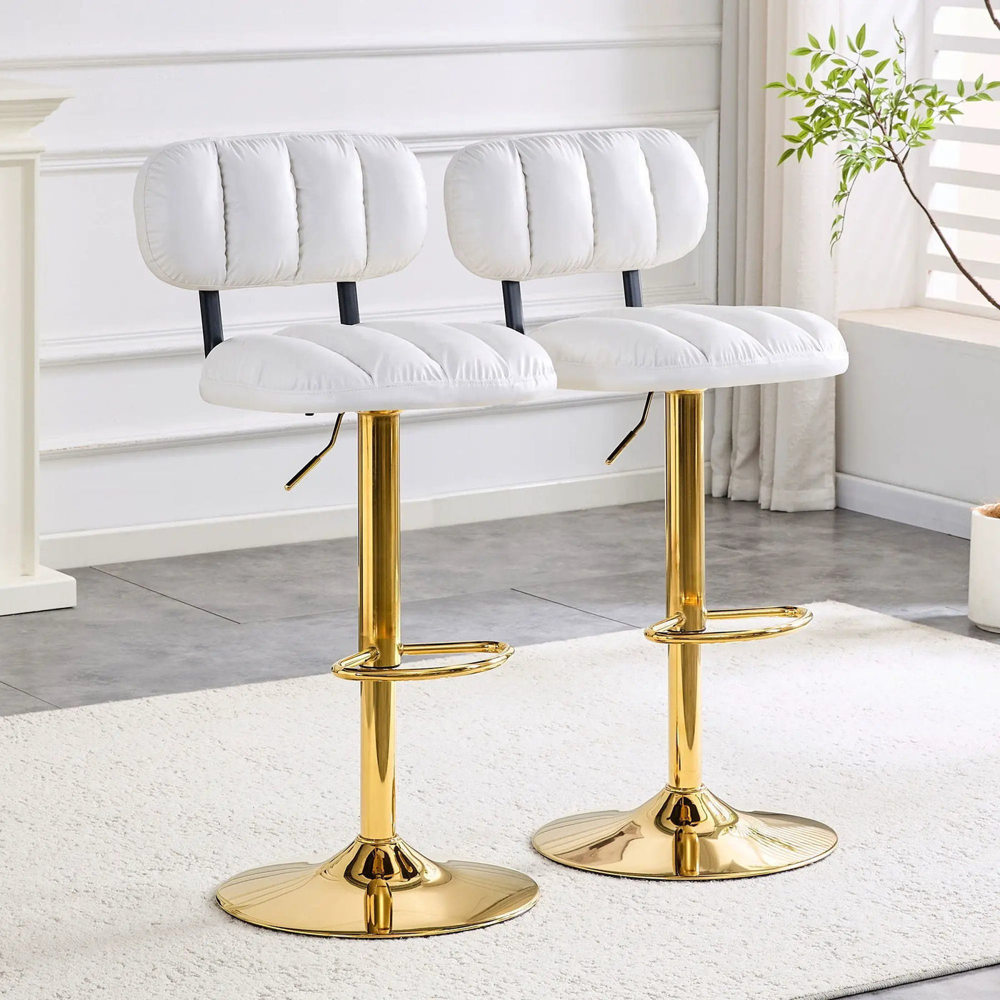 Adjustable Height Bar Stools & Footrest For Kitchen Island (Set of 2) by HouseOfZazla