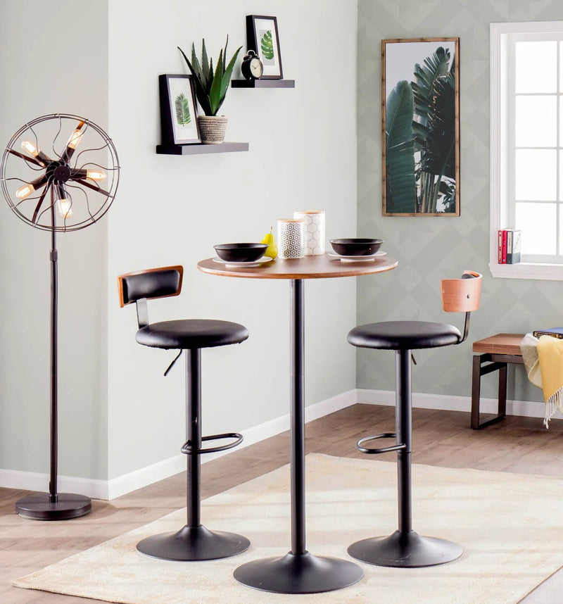 Pebble - Mid Century Modern Table Adjusts From Dining To Bar by Unique Piece Furniture