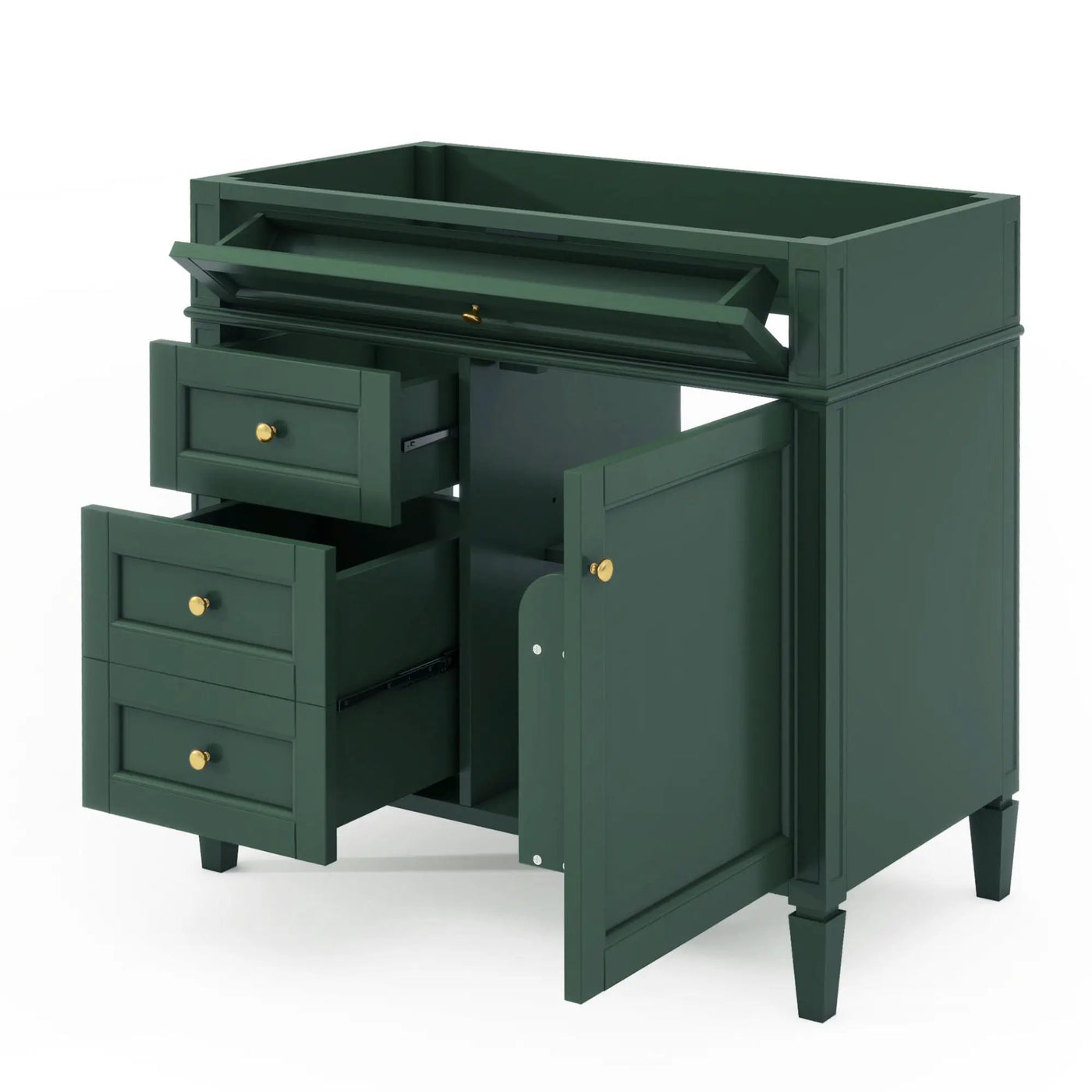 Bathroom Vanity With 2 Drawers and Tip-Out Storage Cabinet by HouseOfZazla