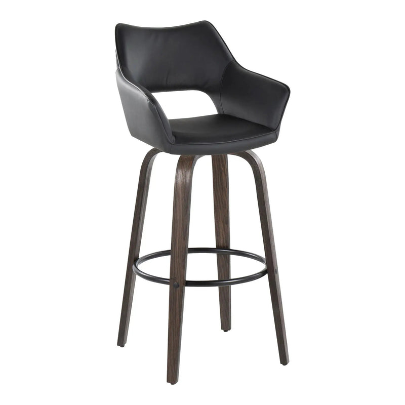 Mustang - Contemporary Fixed Height Barstool With Swivel With Round Footrest (Set of 2) by Unique Piece Furniture