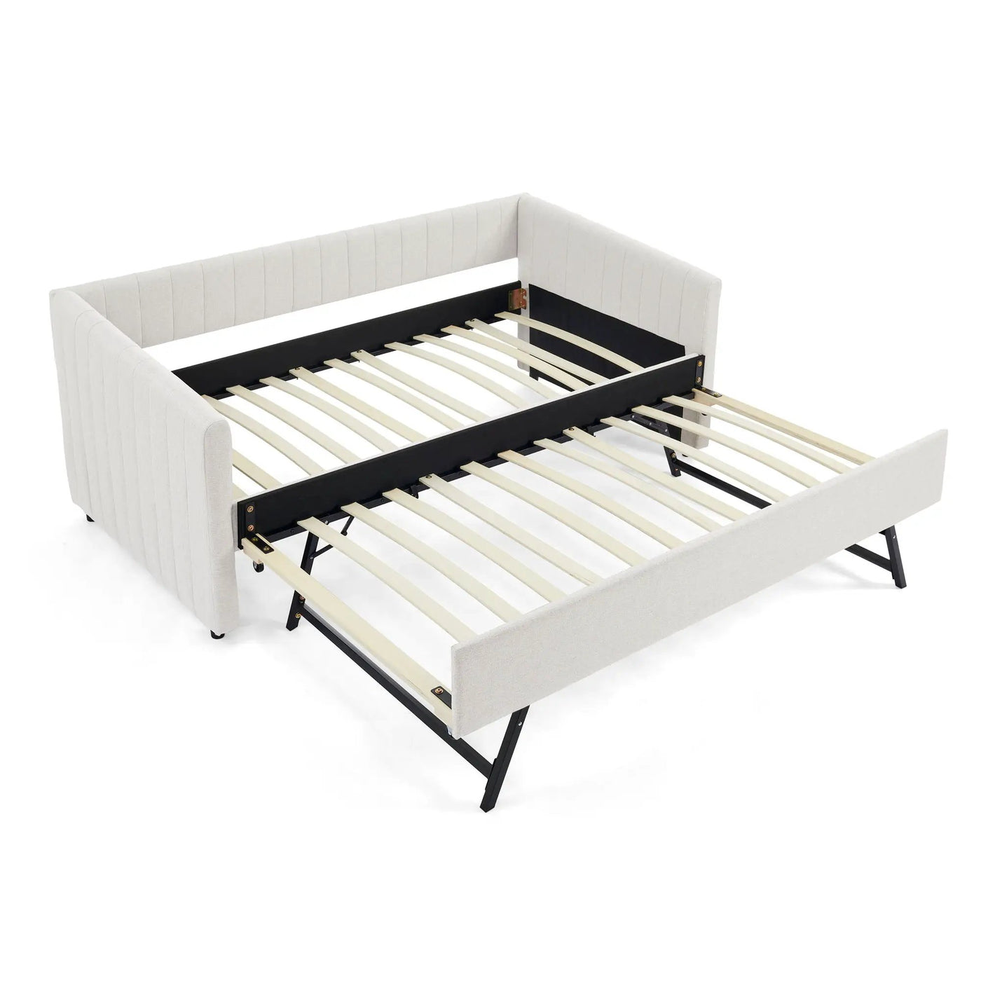 Upholstered Daybed With Trundle With Vertical Stripes by HouseOfZazla
