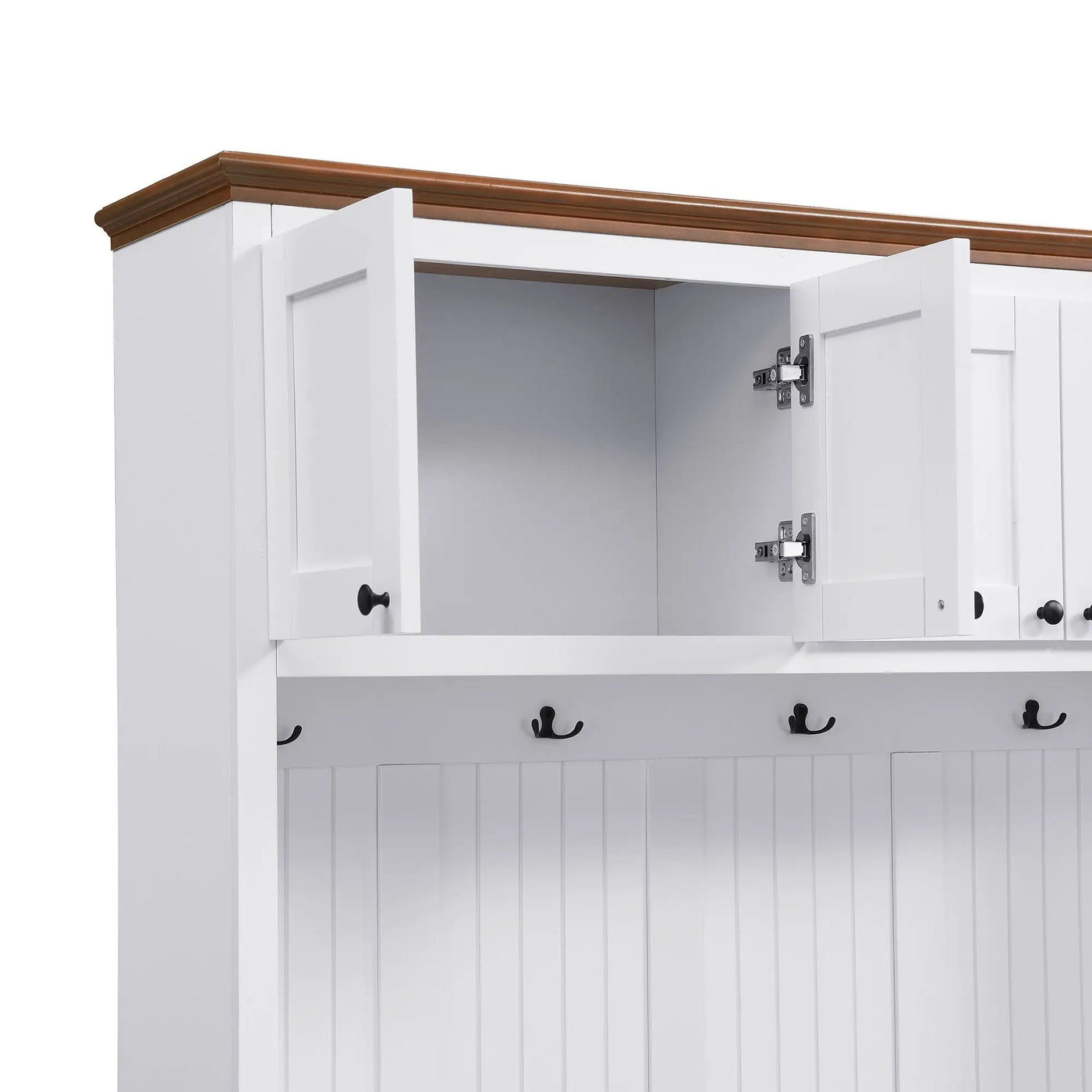 Entryway Hall Tree With Storage Bench, Coat Rack Shoe Bench With Cabinets by HouseOfZazla