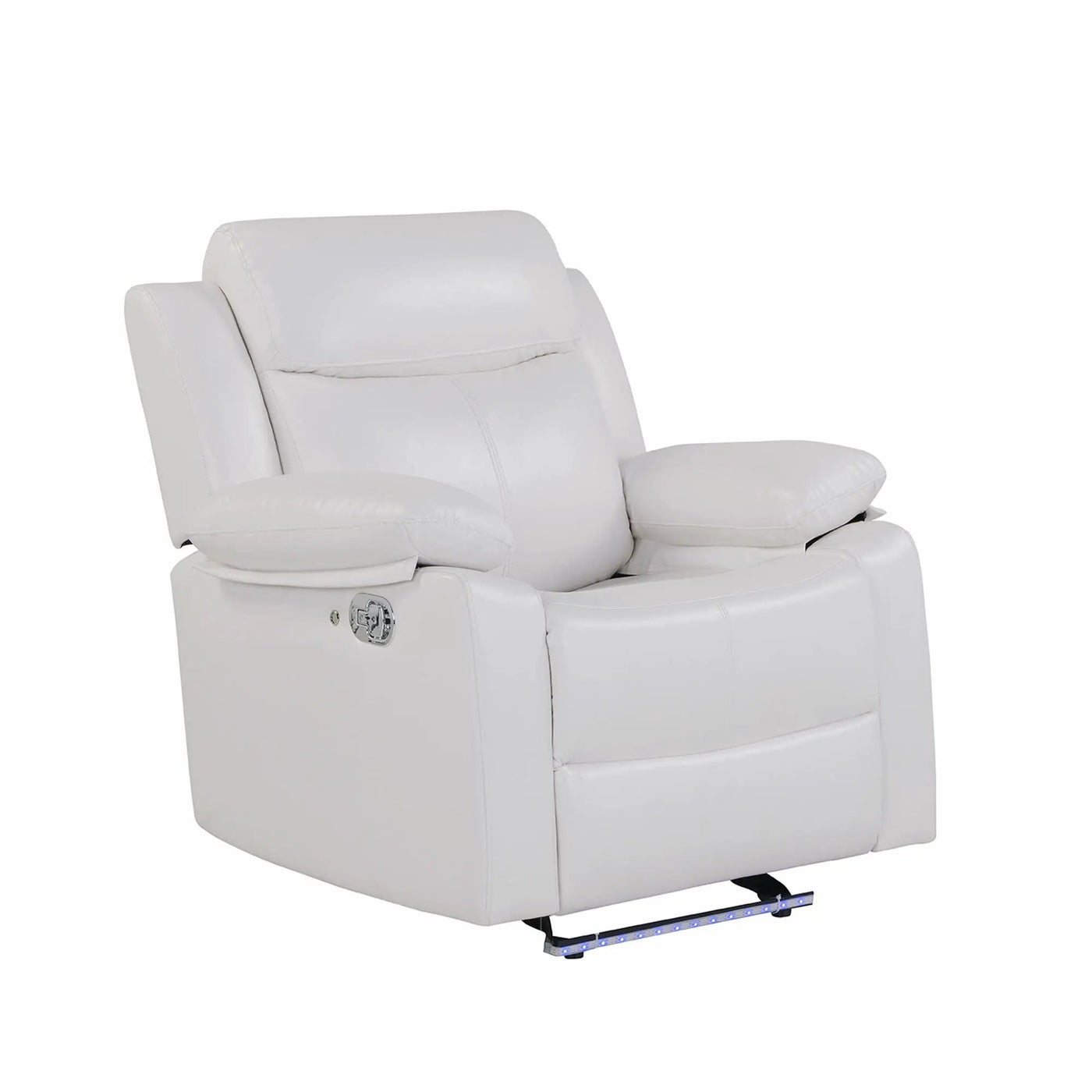 Blanche - Glider Recliner With LED, Pillow Top Arms by HouseOfZazla