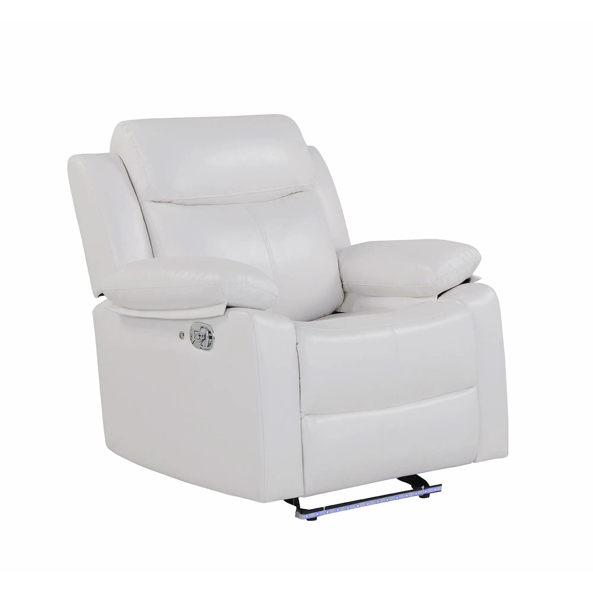 Blanche - Glider Recliner With LED, Pillow Top Arms by HouseOfZazla