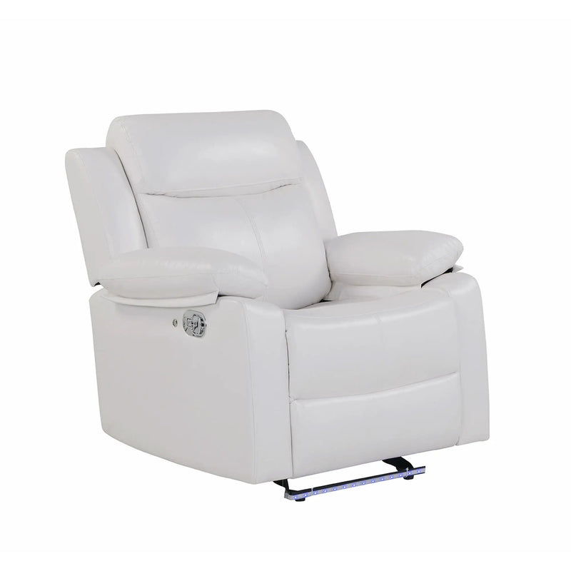 Blanche - Glider Recliner With LED, Pillow Top Arms by HouseOfZazla