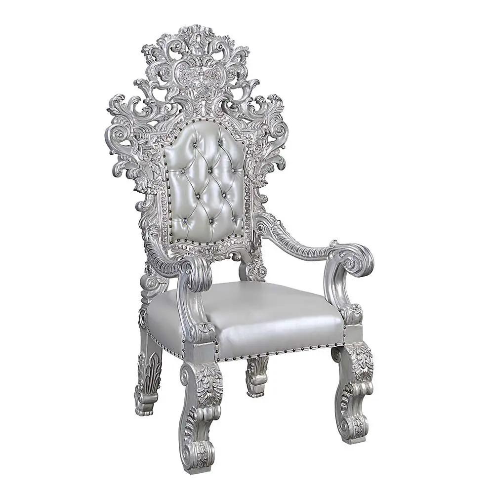 Valkyrie - Arm Chair (Set of 2) - Synthetic Leather & Antique Platinum by Unique Piece Furniture