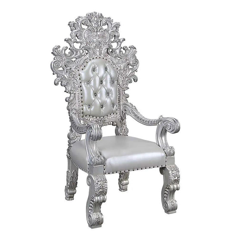 Valkyrie - Arm Chair (Set of 2) - Synthetic Leather & Antique Platinum by Unique Piece Furniture