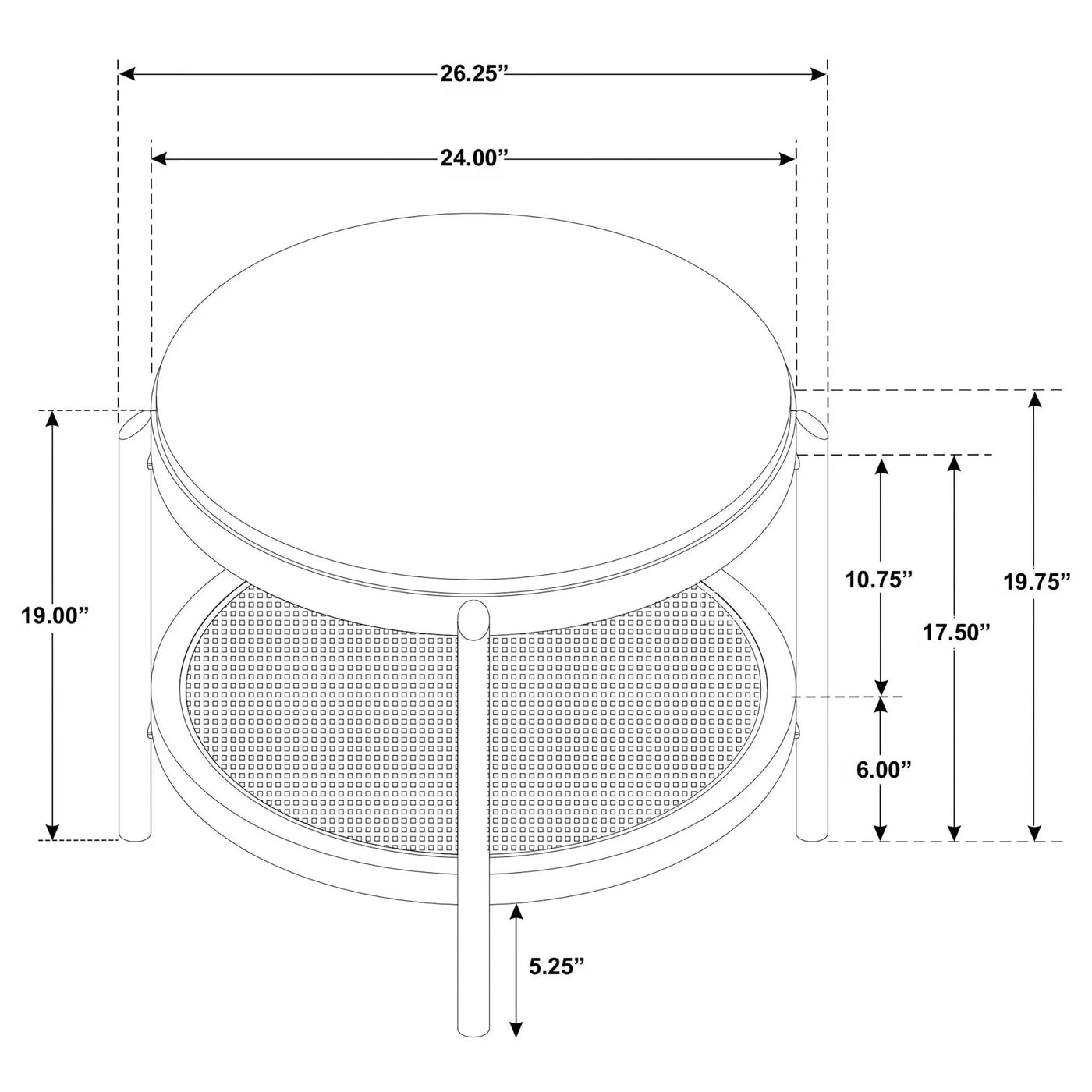 Benson - Round Table With Storage Shelf by HouseOfZazla