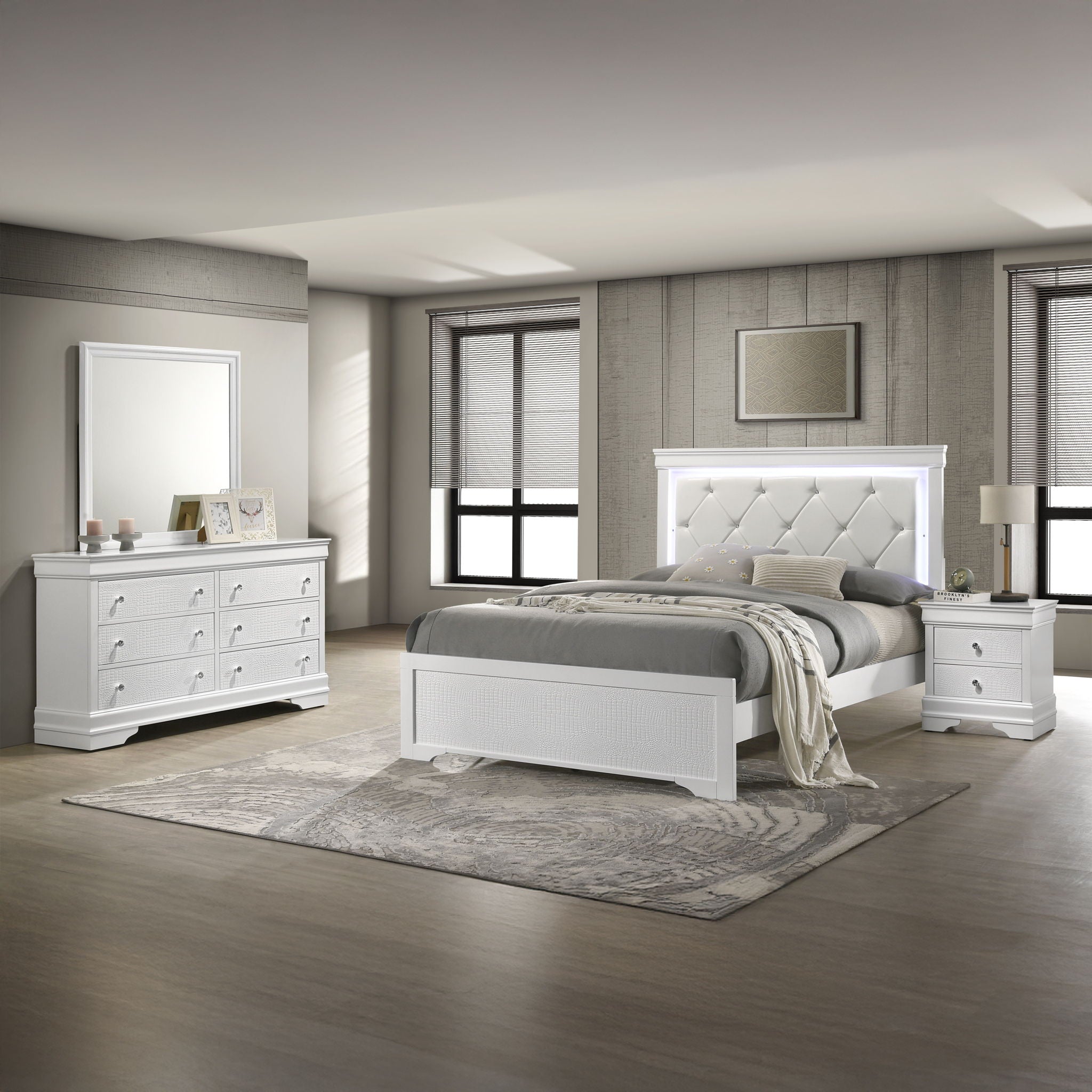 Blaze - Bedroom Set With LED Headboard by HouseOfZazla