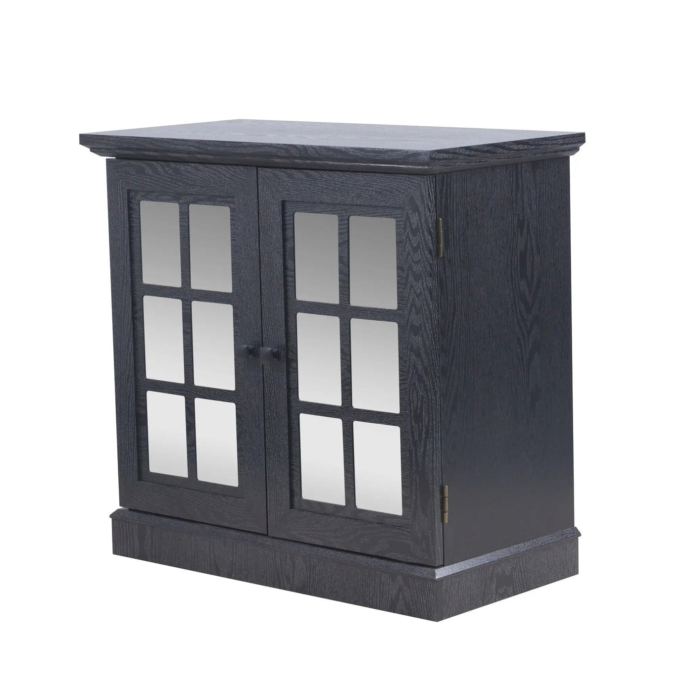 Sideboard Cabinet With Mirrored Doors, Adjustable Shelf, Metal Handles by HouseOfZazla