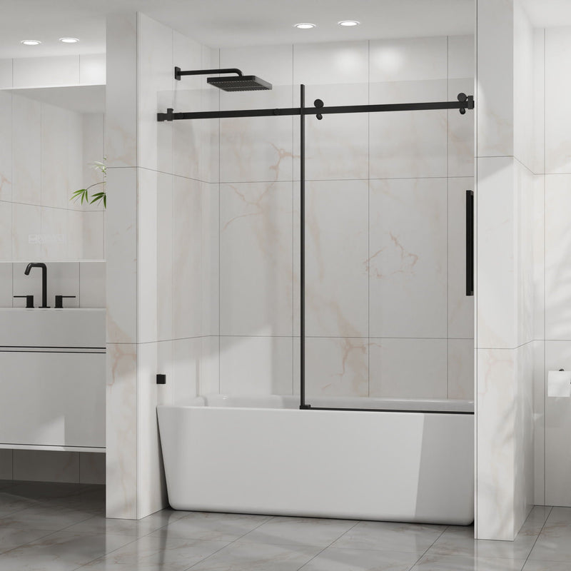 Frameless Tub Sliding Shower Door With Easy Clean Coating by HouseOfZazla