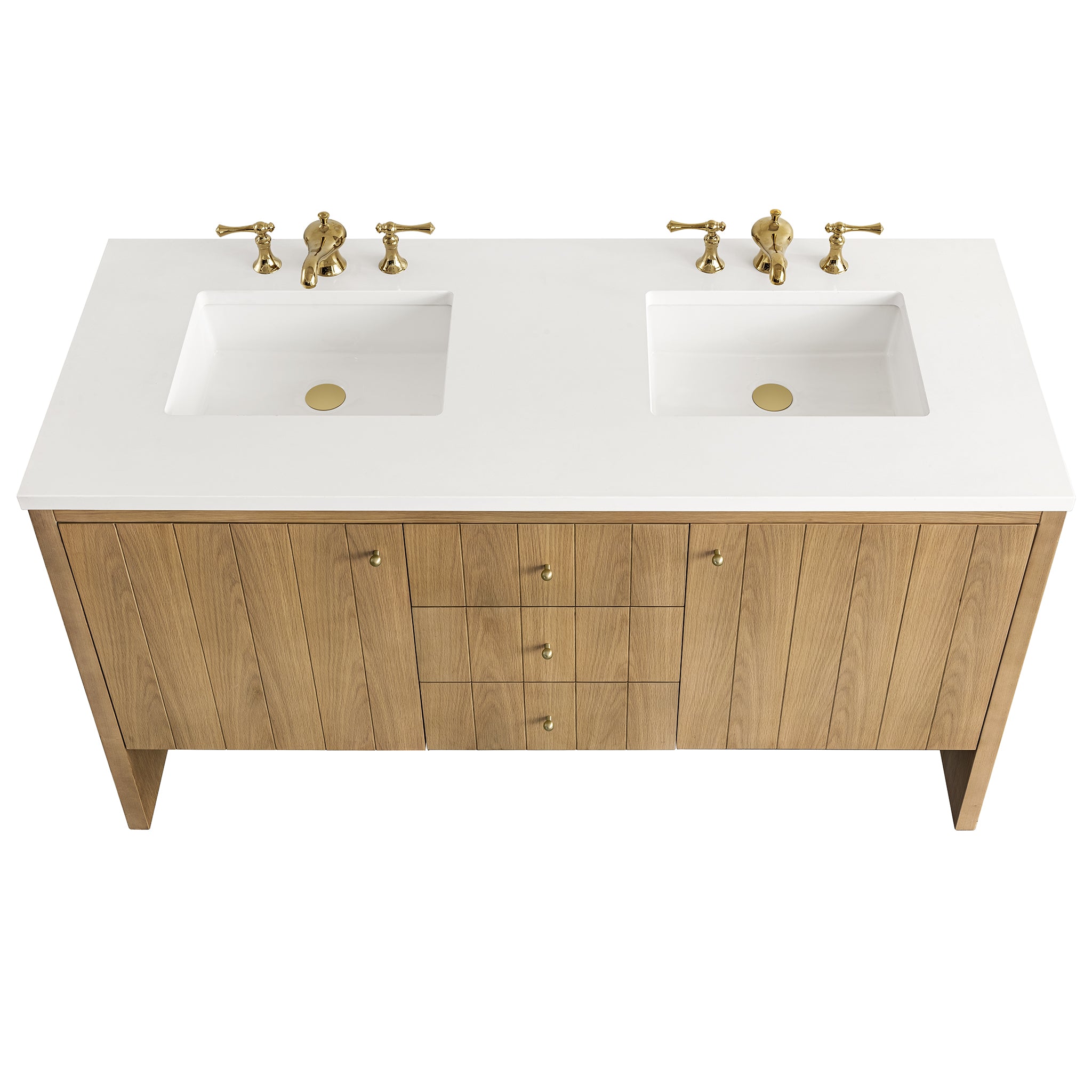 James Martin Hudson 60" Double Bathroom Vanity, Light Natural Oak by James Martin