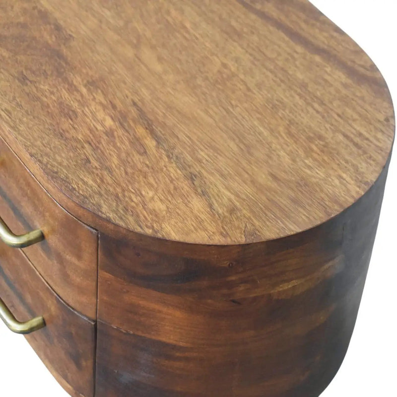Solid Wood Valenza Curved Media Unit by HouseOfZazla