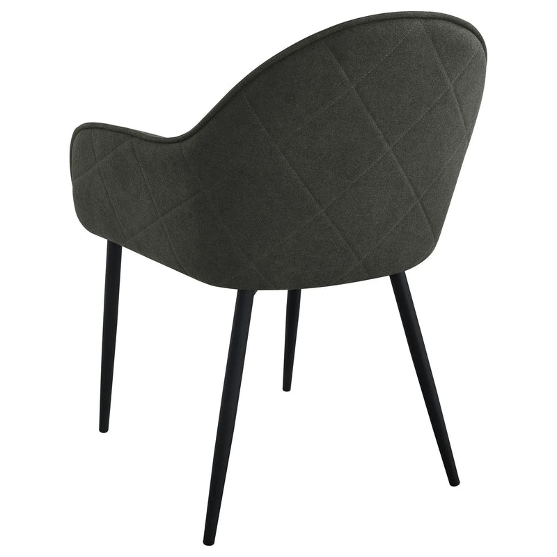 Emma Fabric Upholstered Dining Arm Chair Charcoal (Set of 2) by Unique Piece Furniture