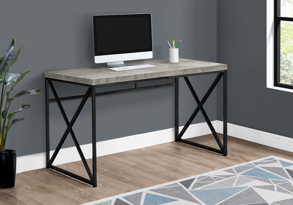Contemporary Glossy Computer Desk with Sturdy Metal Base - Multiple Colors, photo 12 of 16