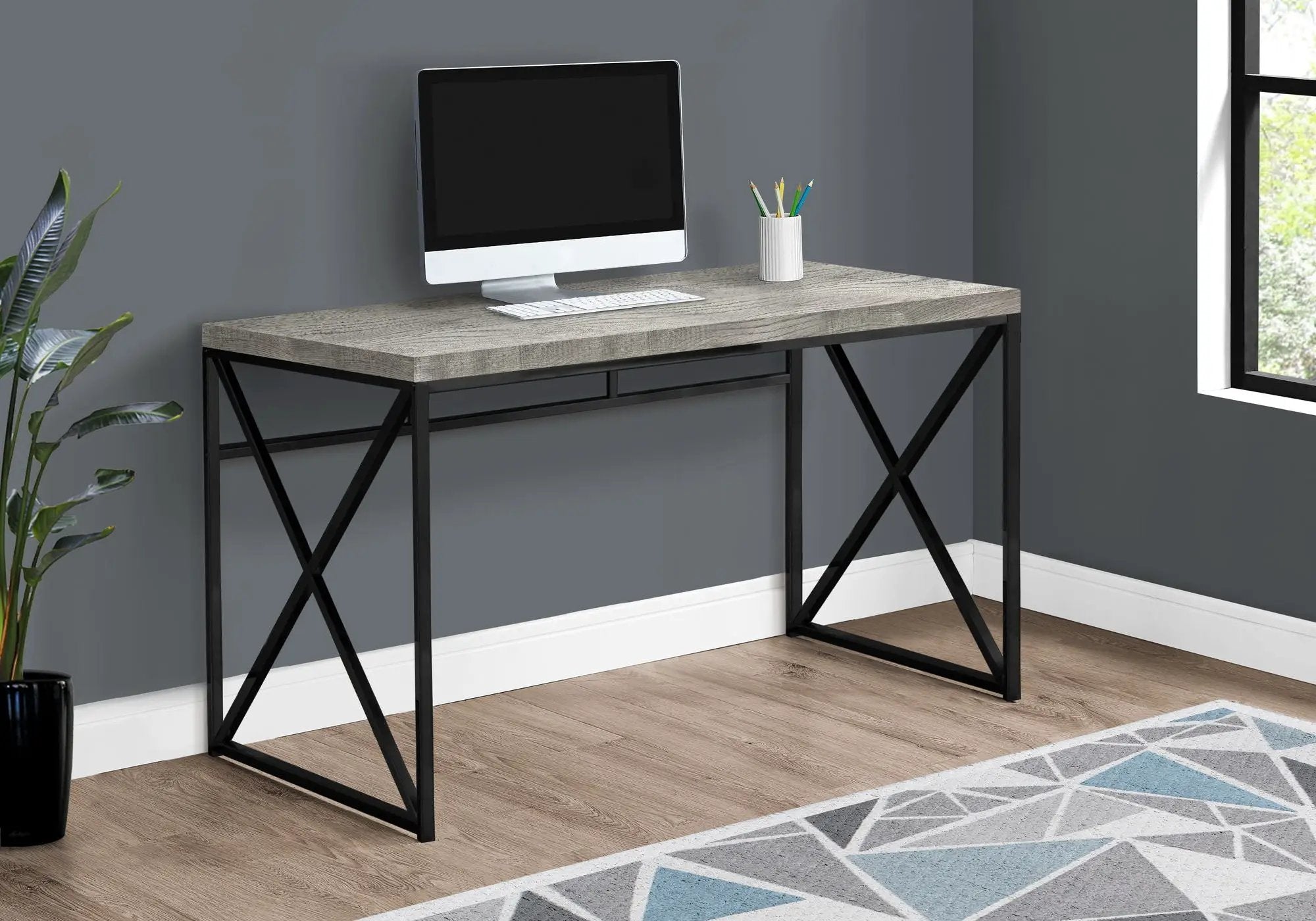 Computer Desk for Home Office, Laptop, Glossy Contemporary & Modern by HouseOfZazla