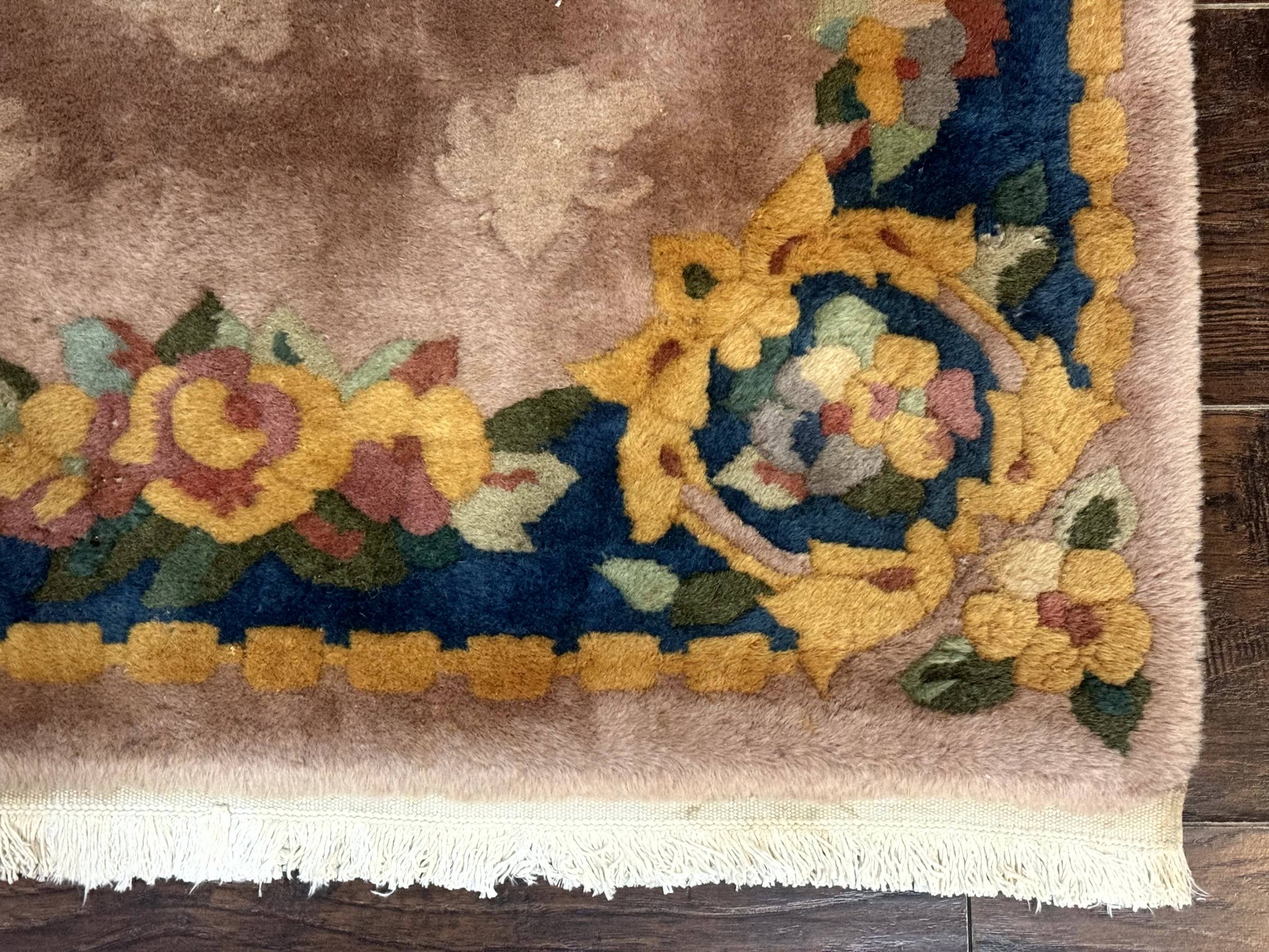 Chinese Wool Rug 3x5, Vintage 90 Line Carpet, Small Art Deco Rug by Jewel Rugs