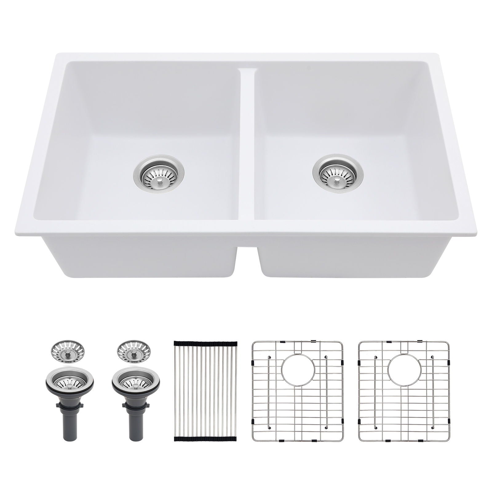 Granite Composite Double Bowl Undermount Kitchen Sink by HouseOfZazla
