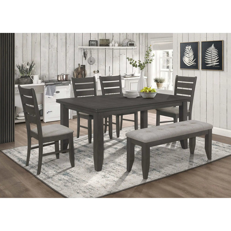 Erskin - Upholstered Dining Bench With Button Tufted Cushion - Dark Gray by HouseOfZazla