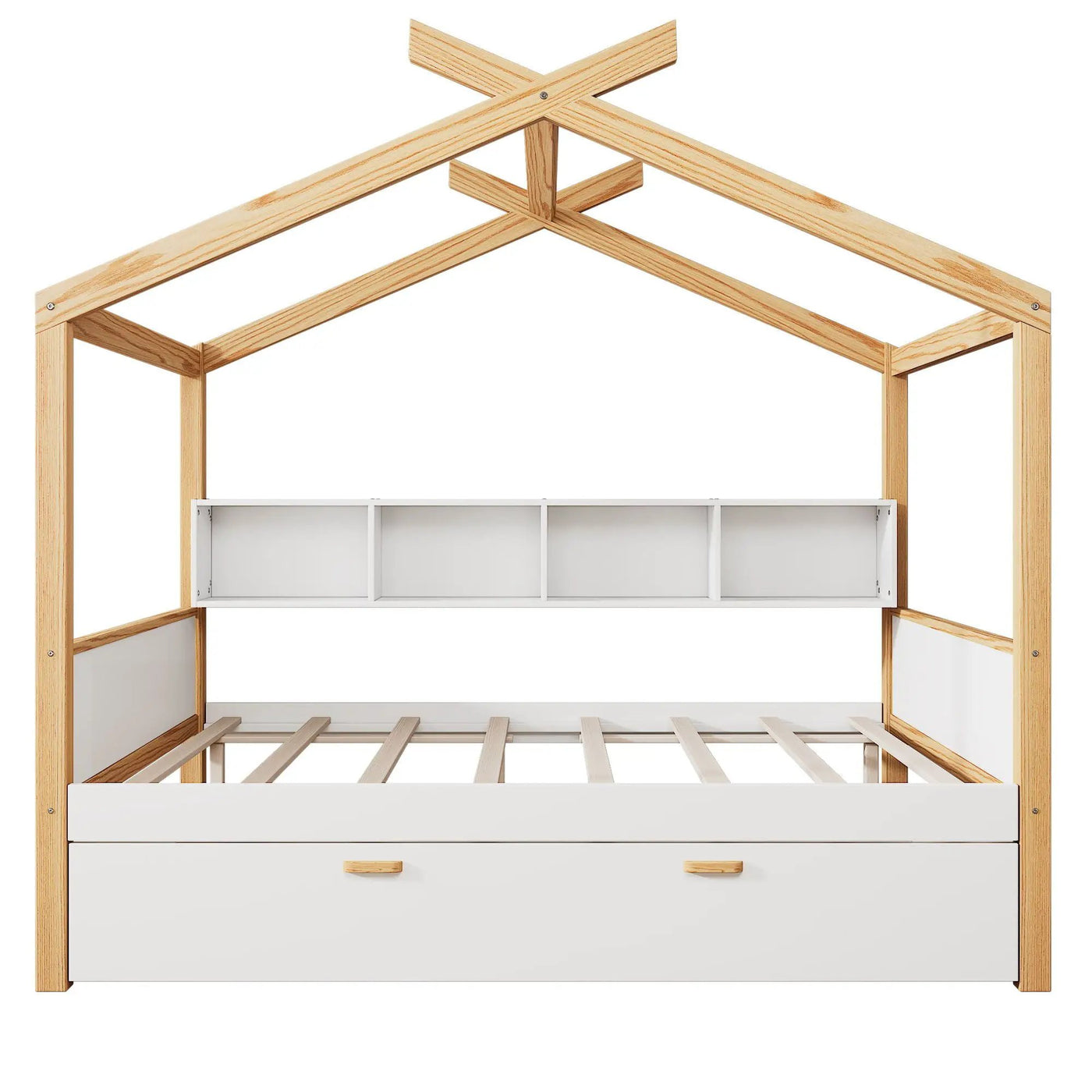 House Bed With Bookshelf Storage by HouseOfZazla