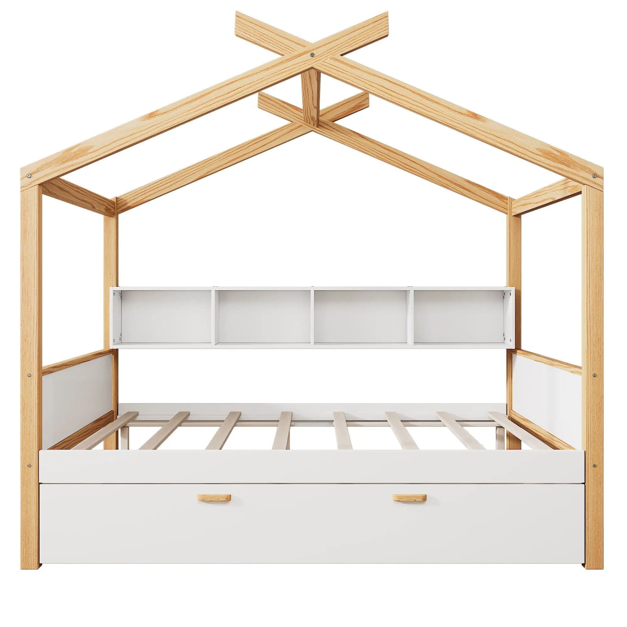 House Bed With Bookshelf Storage by HouseOfZazla