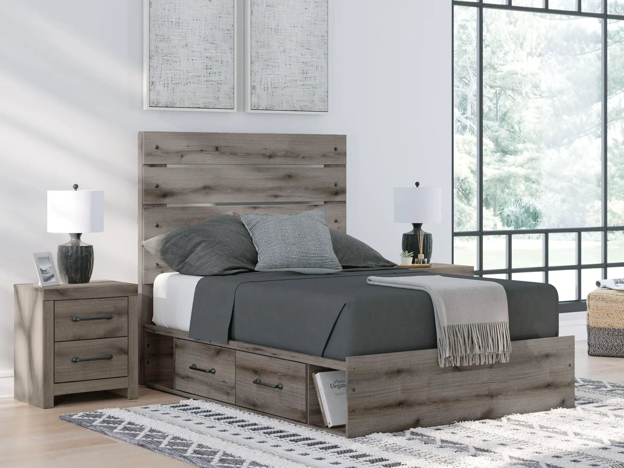 Graystorm - Panel Bed With Storage by Unique Piece Furniture