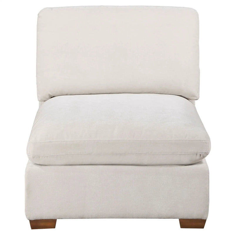 Lakeview Upholstered Armless Chair Ivory by Unique Piece Furniture