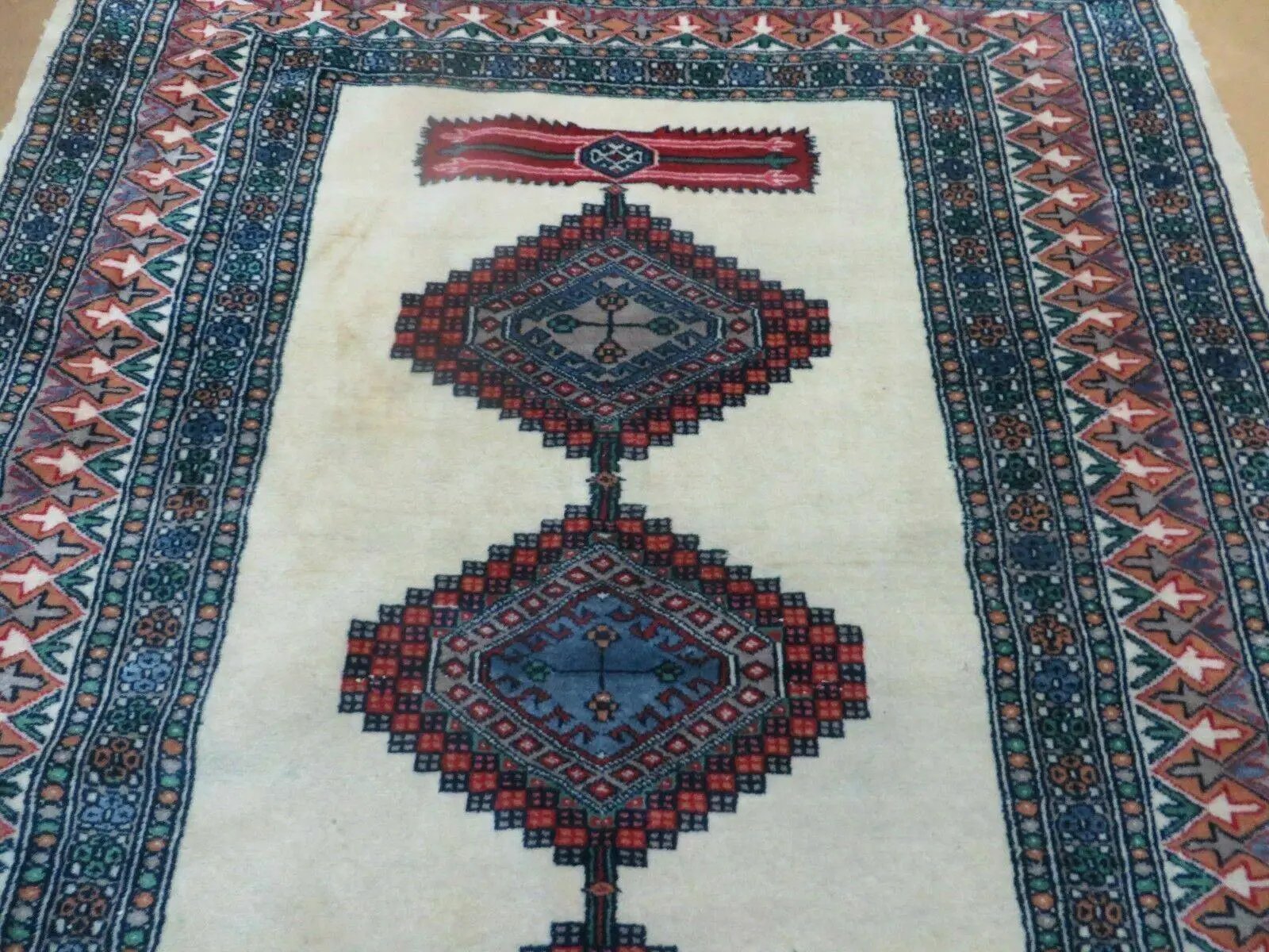 4' X 6' Vintage Handmade Bokhara Turkoman Pakistan Wool Rug Carpet Nice by Jewel Rugs