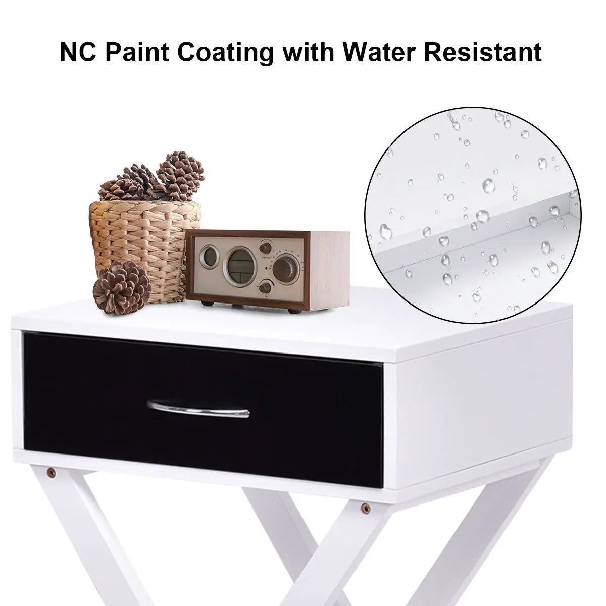 Modern X-Shape Accent Side End Table-Black by DirectDeals