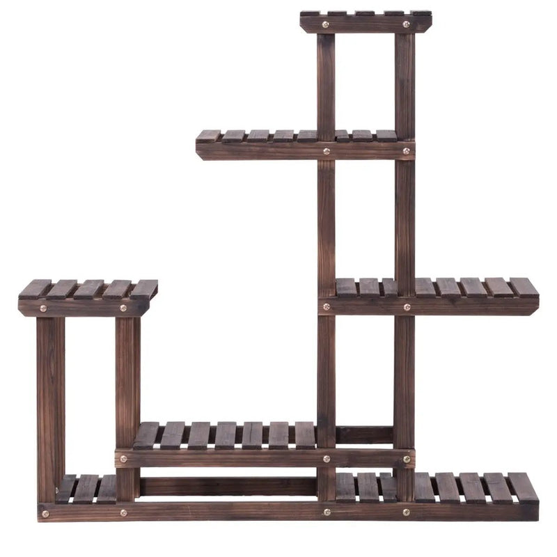 6-Tier Garden Wooden Plant Flower Stand Shelf for Multiple Plants Indoor or Outdoor by DirectDeals