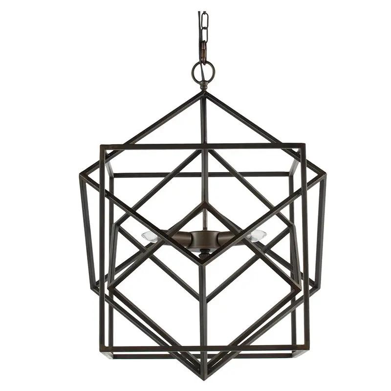 3 Light Metal Chandelier, Hanging Light Fixture With Adjustable Chain For Kitchen, Bulb Not Included - Black by HouseOfZazla