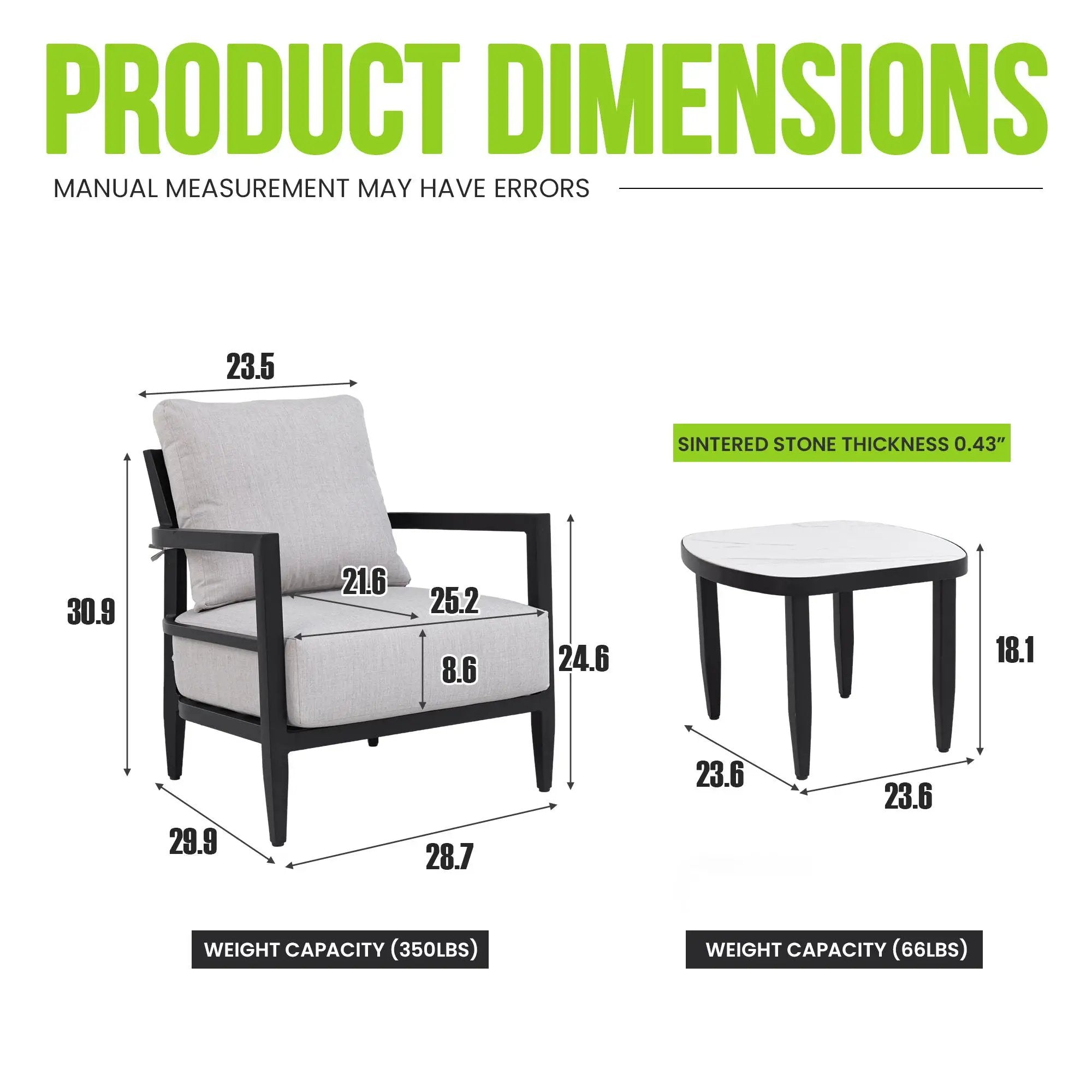 Outdoor Patio Furniture Chat Set with Sunbrella Cushions and Side Table by HouseOfZazla