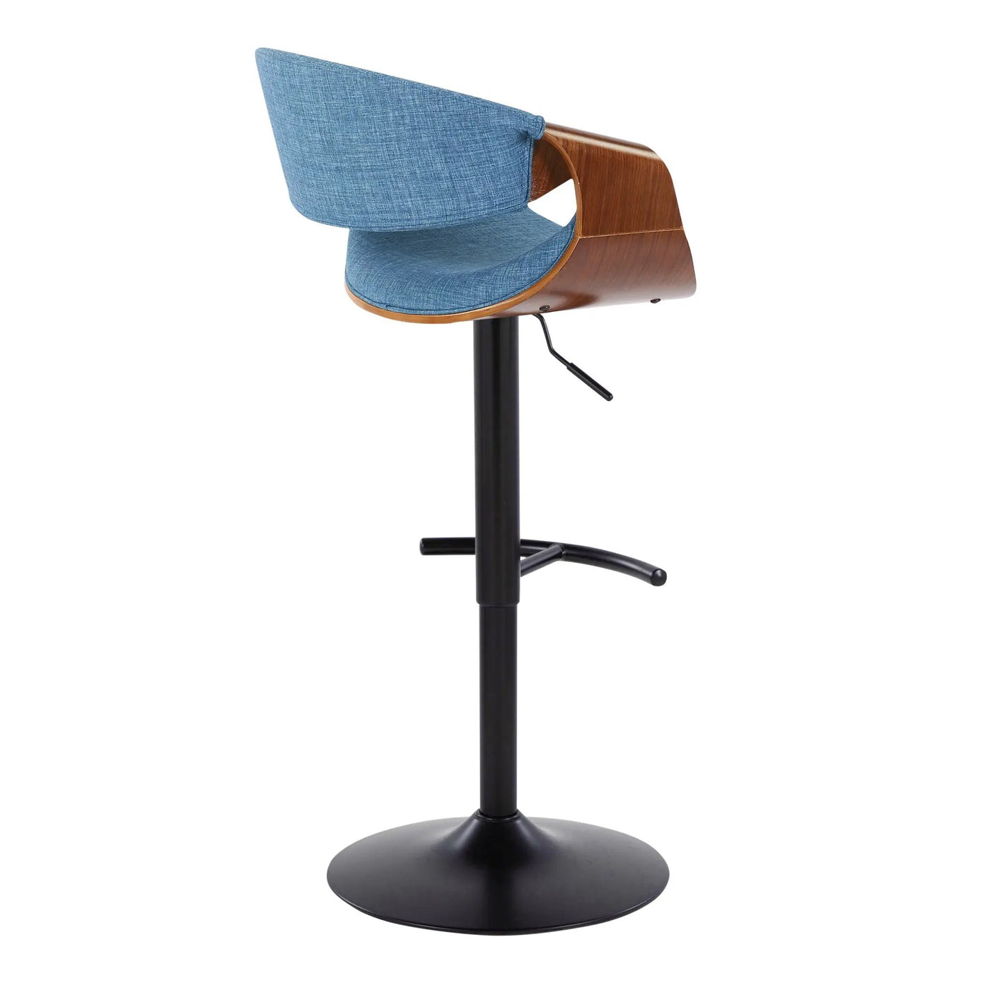 Curvo - Mid Century Modern Adjustable Barstool With Swivel & Rounded T Footrest (Set of 2) by HouseOfZazla