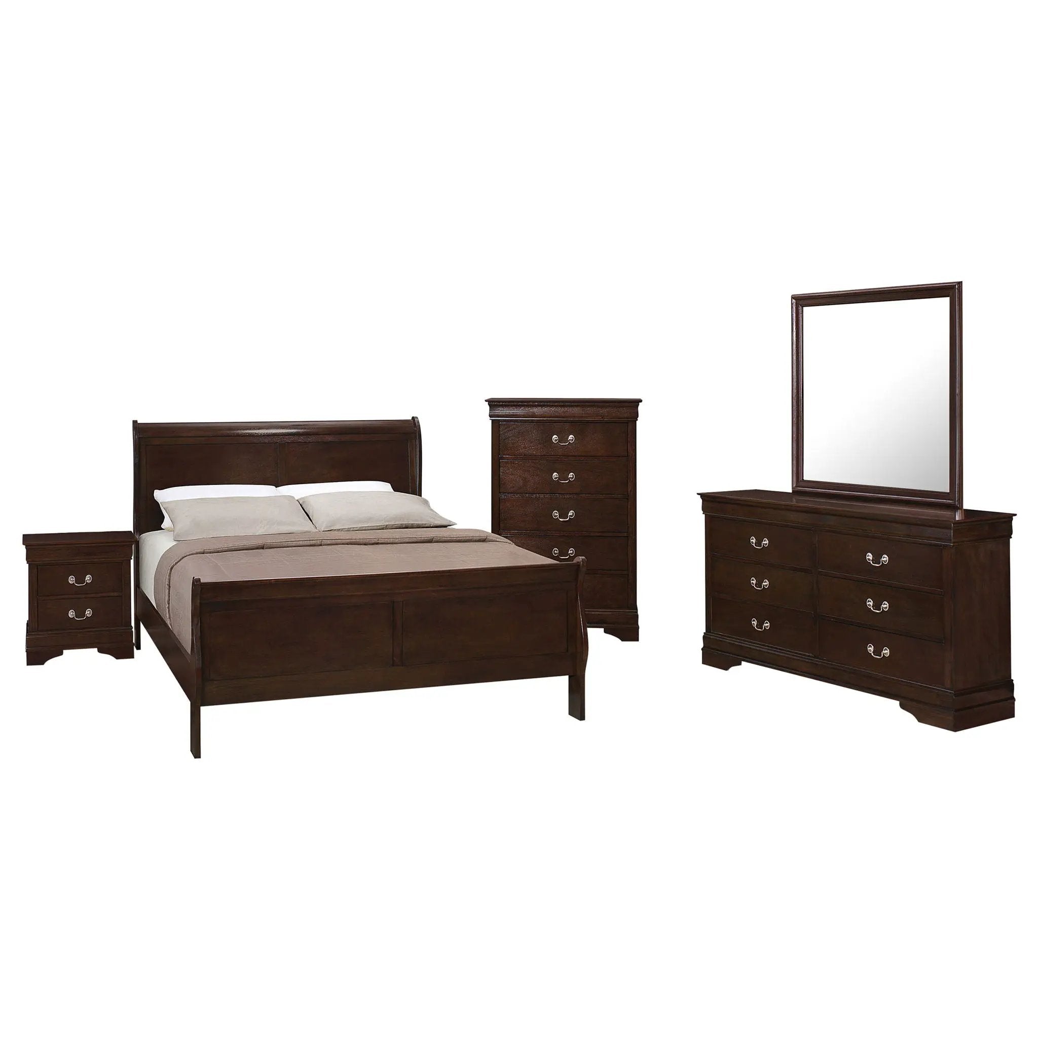 Louis Philippe 5-piece Eastern King Bedroom Set Cappuccino by Unique Piece Furniture