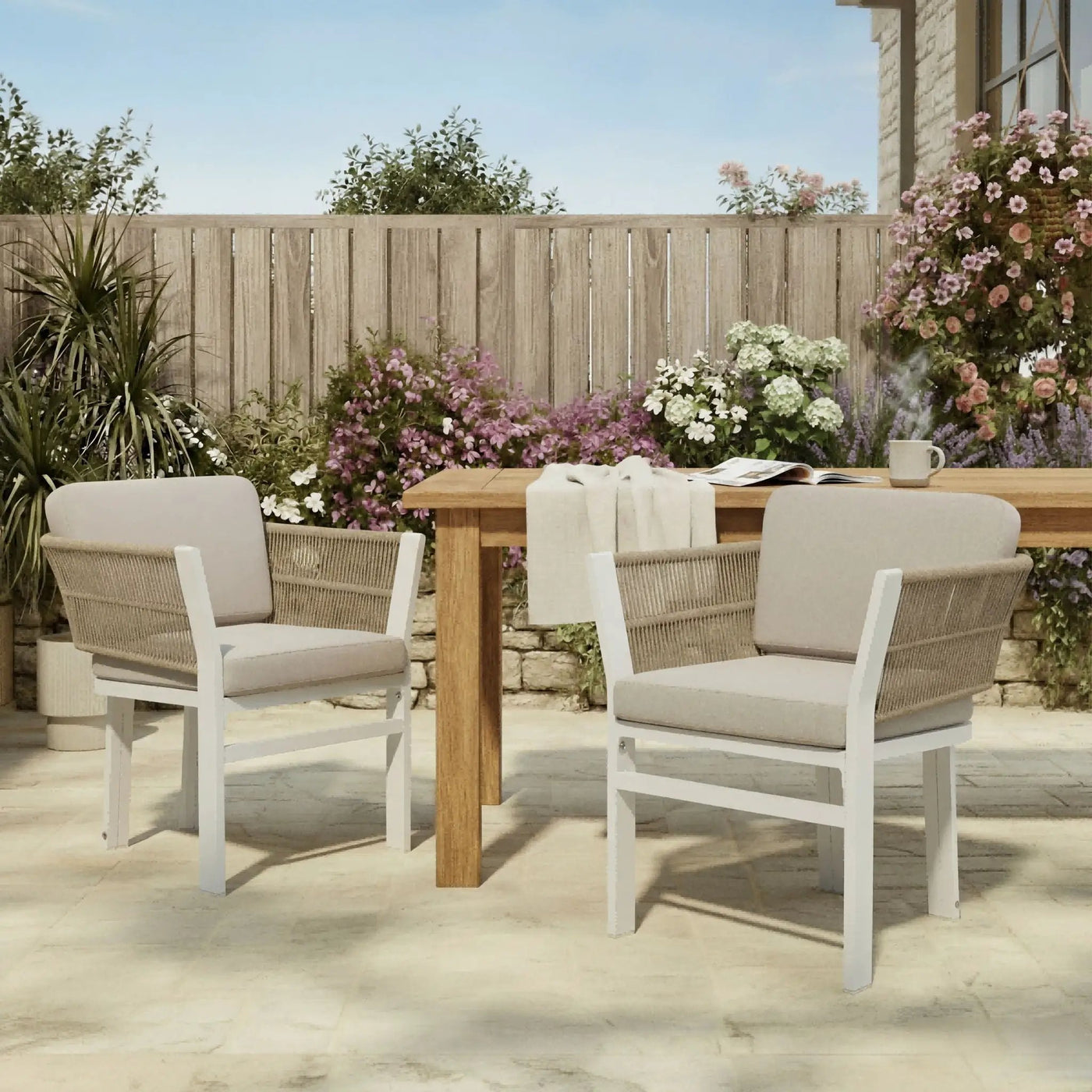 Outdoor Dining Chair, All-Weather Patio Seating For Backyard (Set of 2) by HouseOfZazla