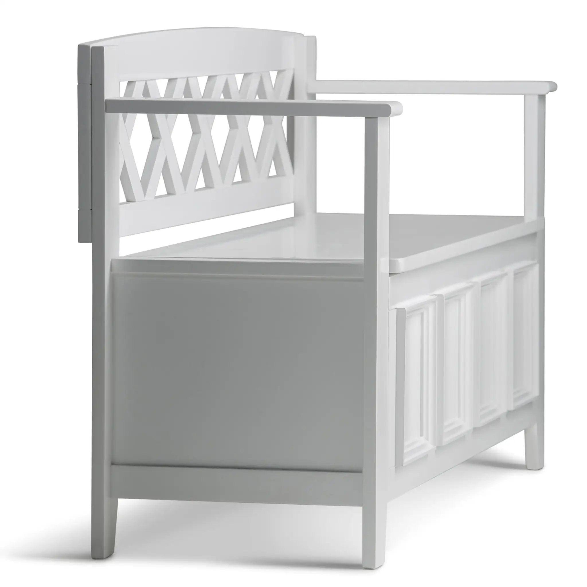 Amherst Solid Wood Entryway Storage Bench in White by HouseOfZazla