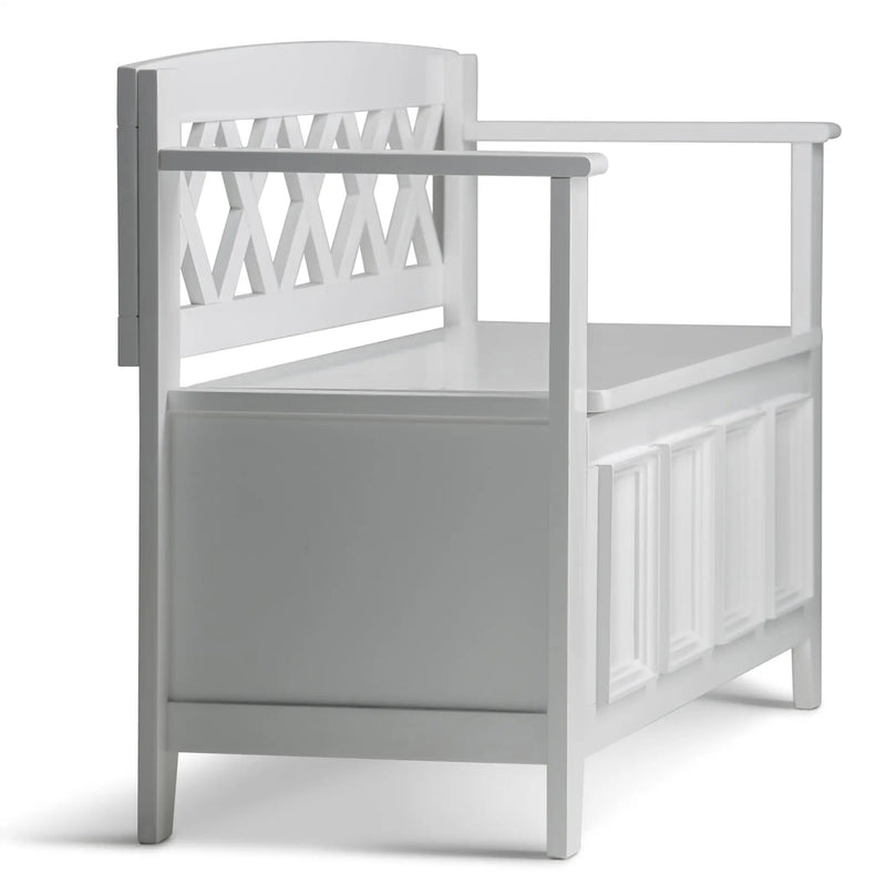 Amherst Solid Wood Entryway Storage Bench in White by HouseOfZazla
