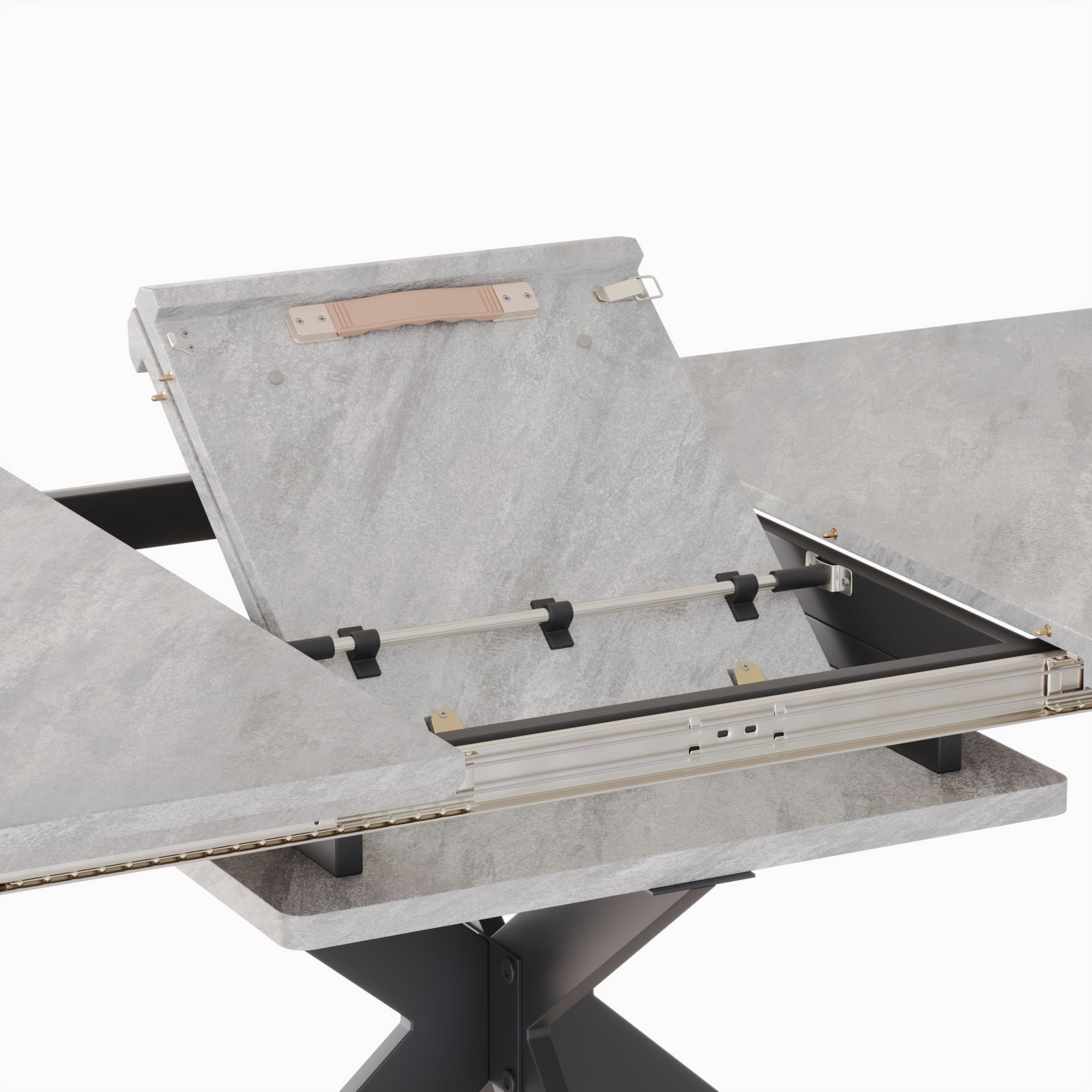 Modern Extendable Dining Table Set For 6 - 8 - Black / Gray by HouseOfZazla