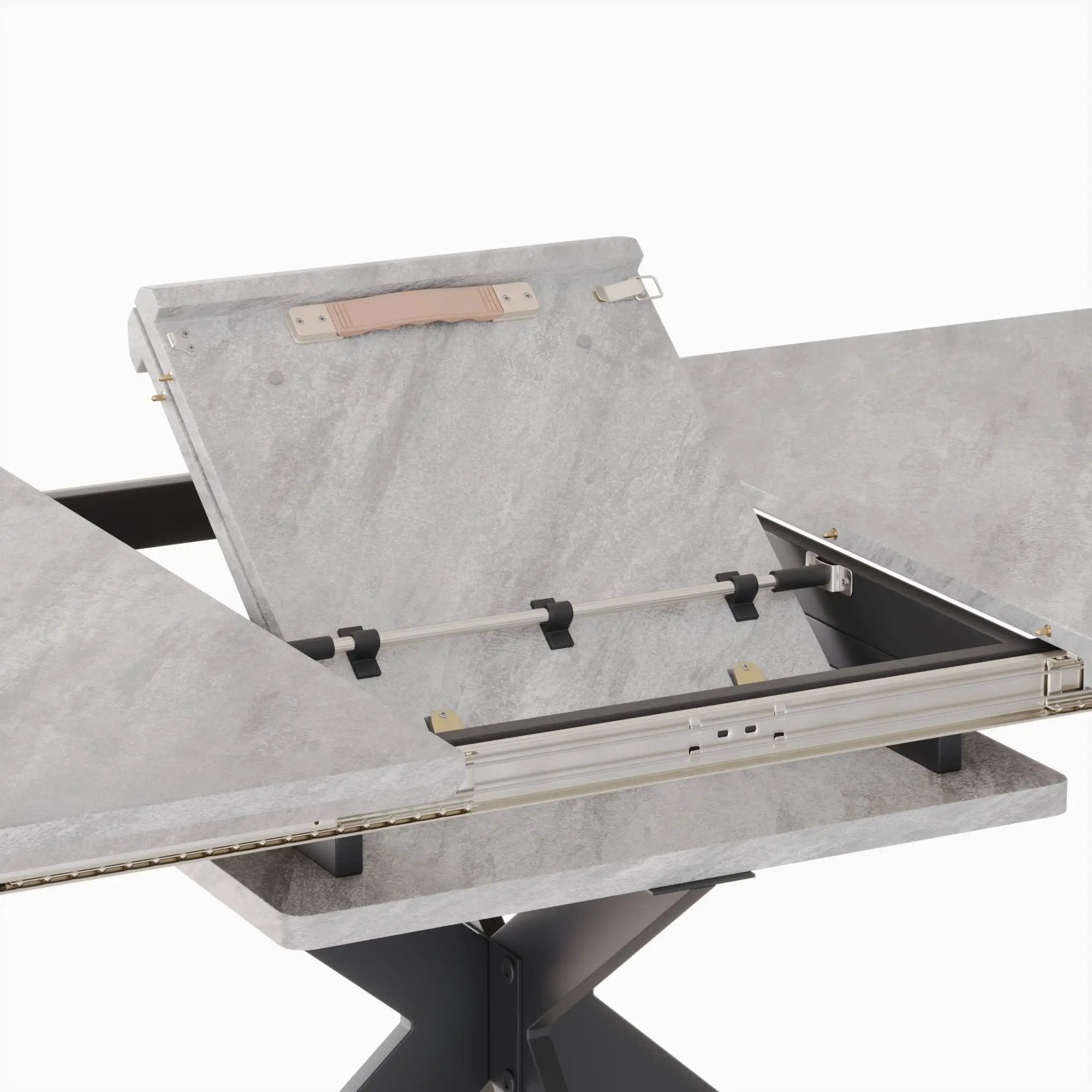 Modern Extendable Dining Table Set With Soft Padded Armless Chairs by HouseOfZazla