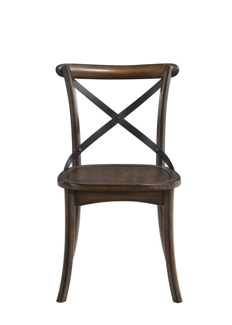 Kaelyn - Metal Side Chair (Set of 2) - Dark Oak by HouseOfZazla